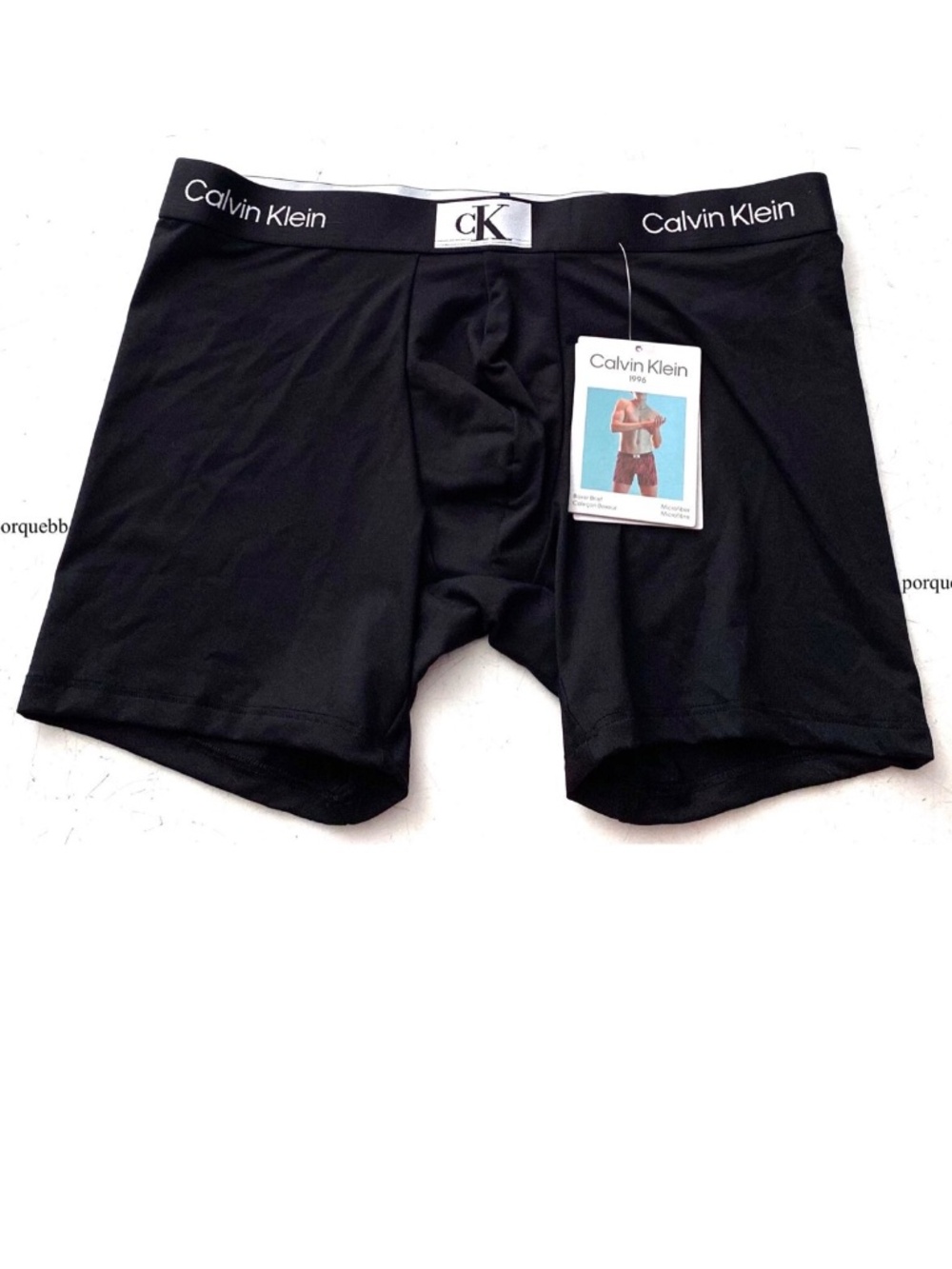 Calvin Klein Boxer Brief Underwear Nwt Black Microfiber Logo 1996 NB3407004